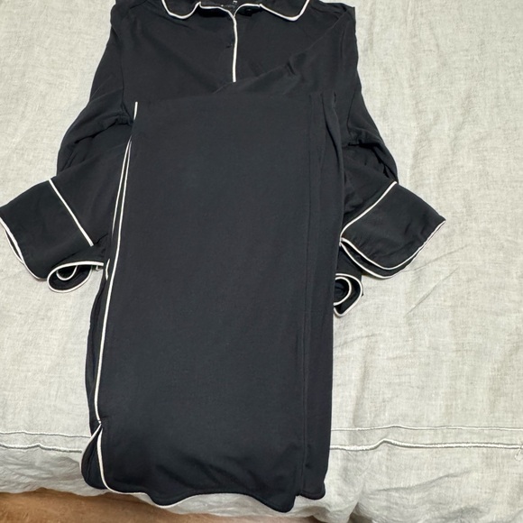 Tommy John Black Pajama Set with Pink Trim - Picture 2 of 8